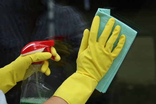 Post-construction room cleaning with dust removal