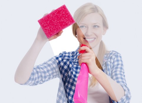 Vacuuming a rug during routine maintenance