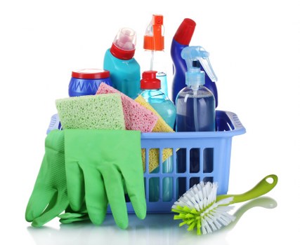 Regular cleaning supplies for a healthy indoor environment