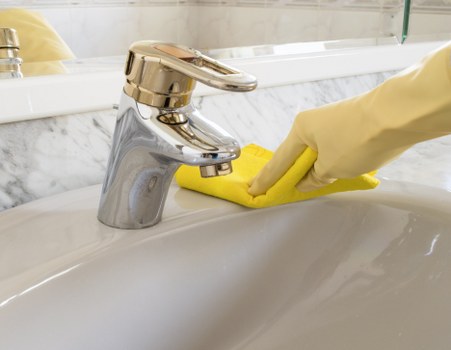 Professional cleaning of office surfaces and restrooms