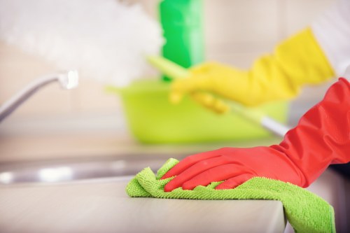 Clean kitchen and bathroom areas prepared during an Airbnb turnover service